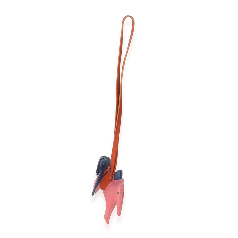 Hermès Azalee Cornaline Bleu De Malte Milo Lambskin Grigri Rodeo Pm Bag Charm Blue; Pink Leather Charms