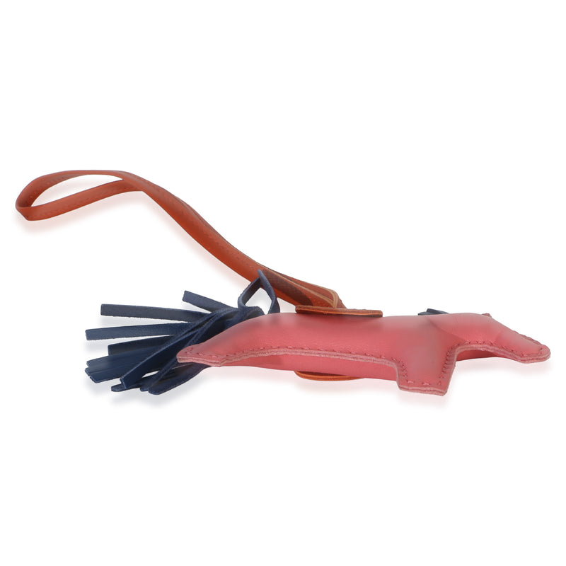 Hermès Azalee Cornaline Bleu De Malte Milo Lambskin Grigri Rodeo Pm Bag Charm Blue; Pink Leather Charms