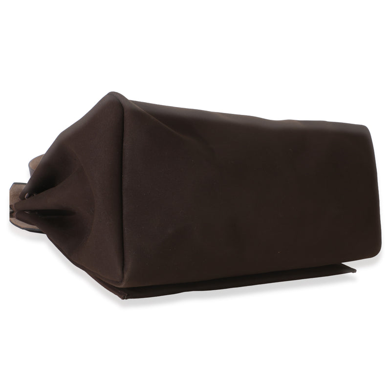 Hermès Chocolat Toile Officier Vache Hunter Herbag Zip Cabine Bag Phw Brown Canvas Handbag