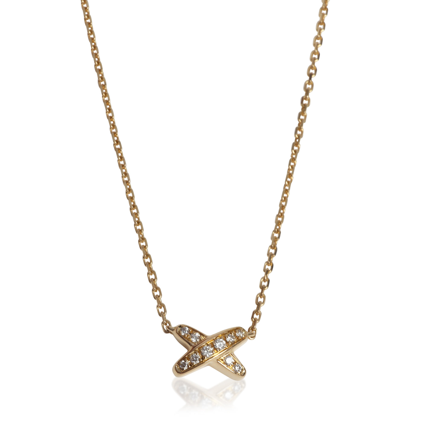 Chaumet Yellow Gold Diamond Small Model Jeux De Liens Pendant 18k