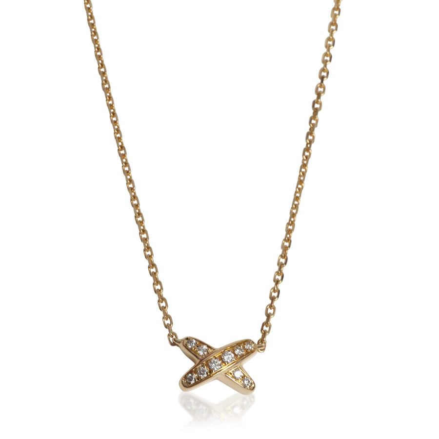 Chaumet Yellow Gold Diamond Small Model Jeux De Liens Pendant 18k