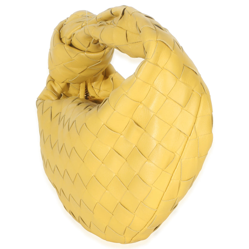 Bottega Veneta Yellow Nappa Intrecciato Mini Jodie Leather Handbag