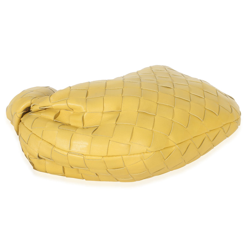 Bottega Veneta Yellow Nappa Intrecciato Mini Jodie Leather Handbag