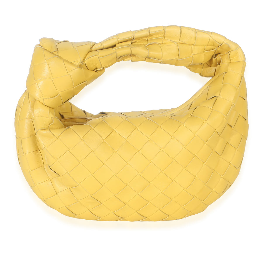 Bottega Veneta Yellow Nappa Intrecciato Mini Jodie Leather Handbag