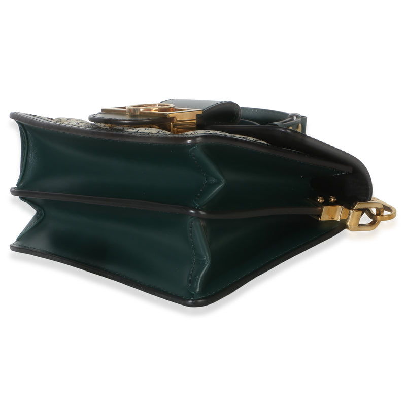 Louis Vuitton Green Quilted Denim Printed Monogram Mini Dauphine Neutral Handbag