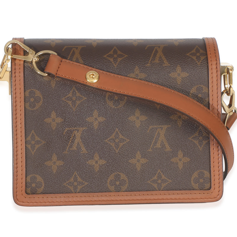 Louis Vuitton Reverse Monogram Canvas Mini Dauphine Black; Brown Coated Handbag