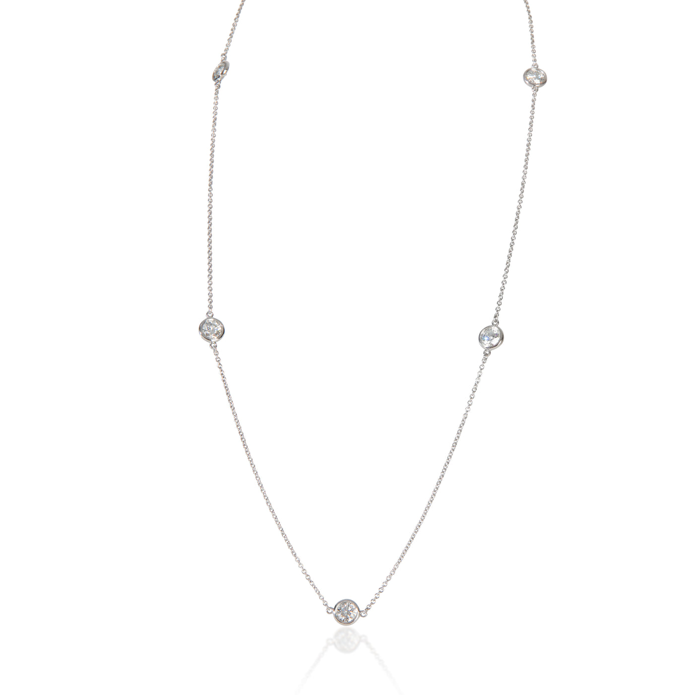 Tiffany & Co. Platinum Diamond By The Yard Necklace 950