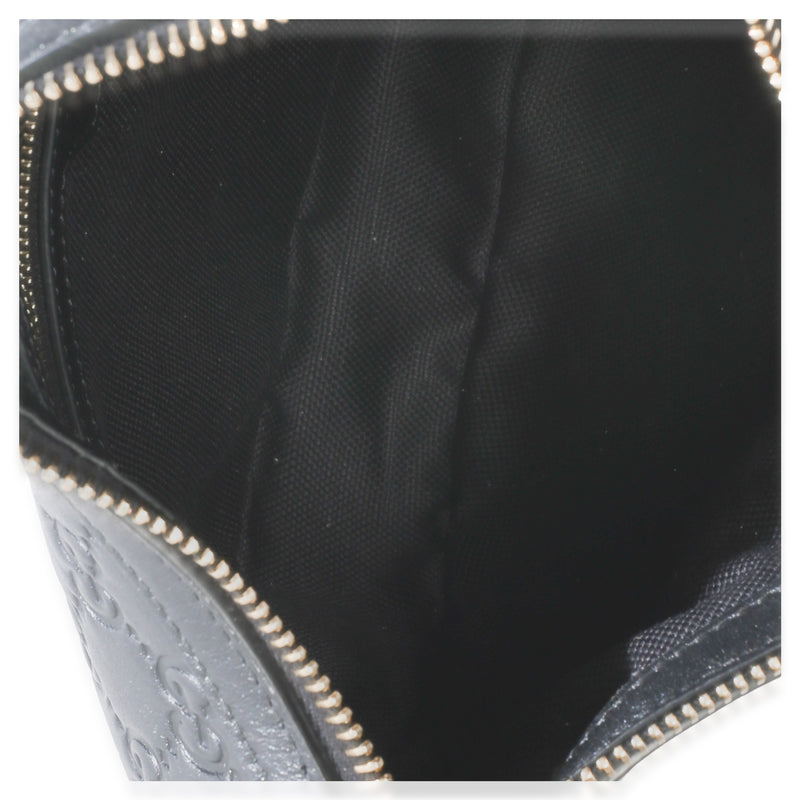 Gucci Black Embossed Calfskin Gg Arabella Half Moon Shoulder Bag Leather Handbag