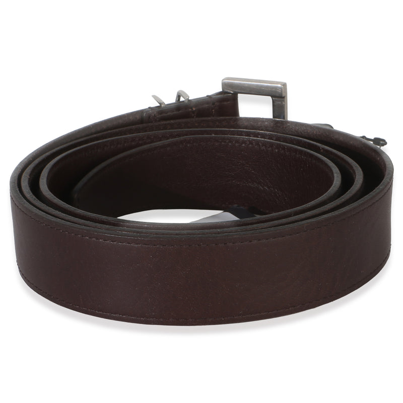 Saint Laurent Brown Lambskin Cassandre 38mm Belt 80-32 Leather