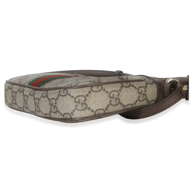 Gucci Beige Ebony Gg Supreme Monogram Canvas Mini Ophidia Shoulder Bag Coated Handbag