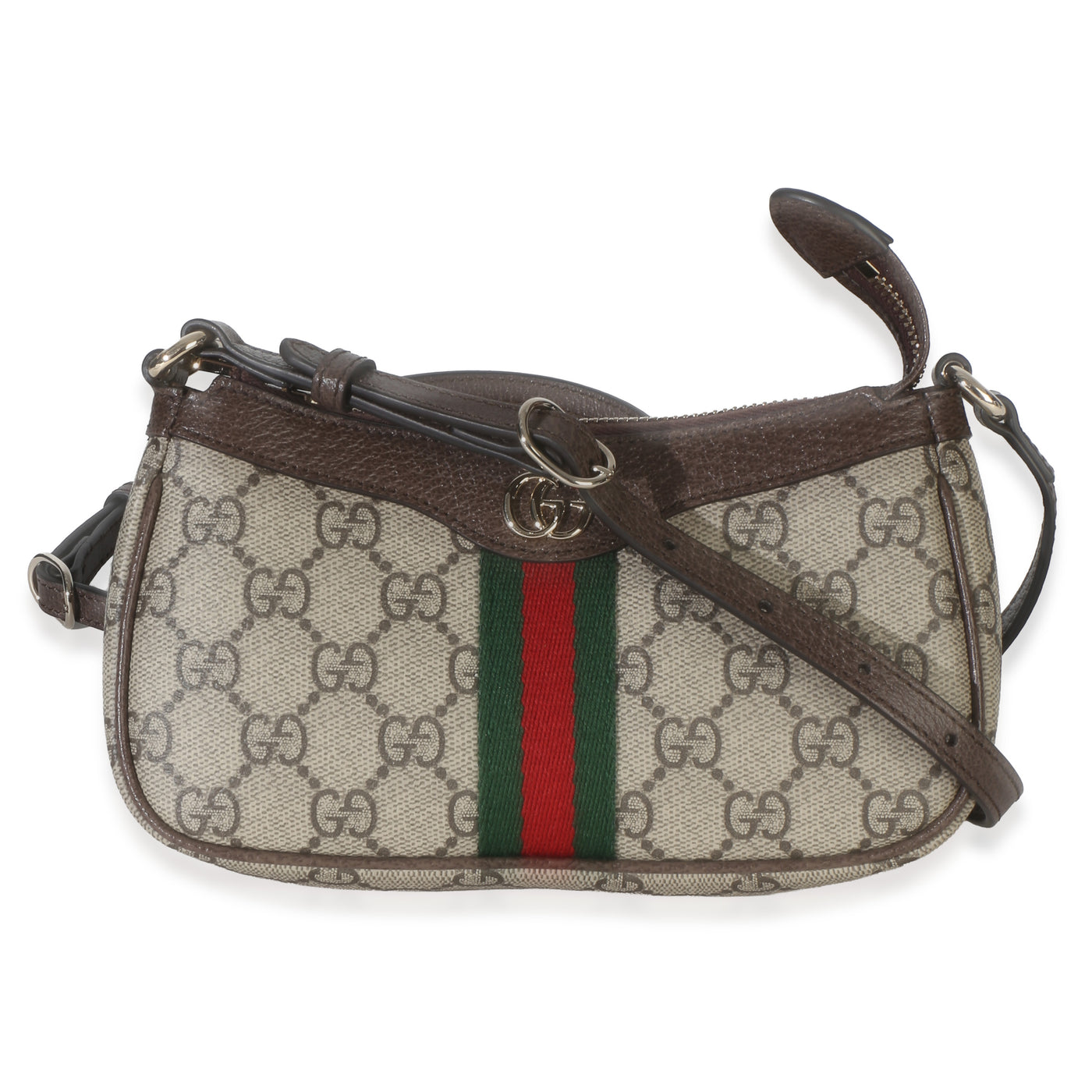 Gucci Beige Ebony Gg Supreme Monogram Canvas Mini Ophidia Shoulder Bag Coated Handbag