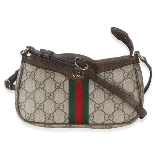 Gucci Beige Ebony Gg Supreme Monogram Canvas Mini Ophidia Shoulder Bag Coated Handbag