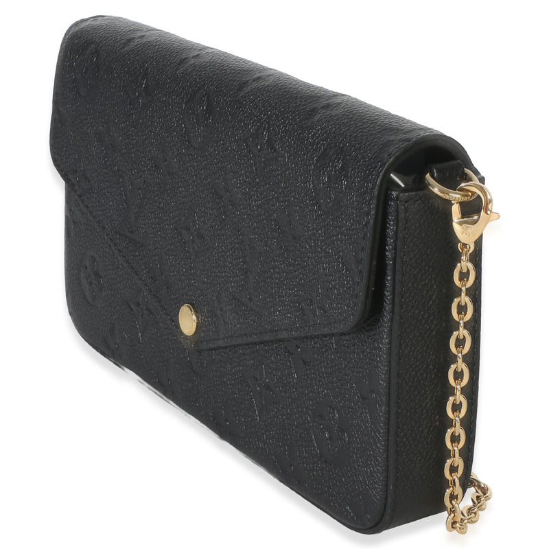 Louis Vuitton Black Monogram Empreinte Felicie Pochette Leather Handbag