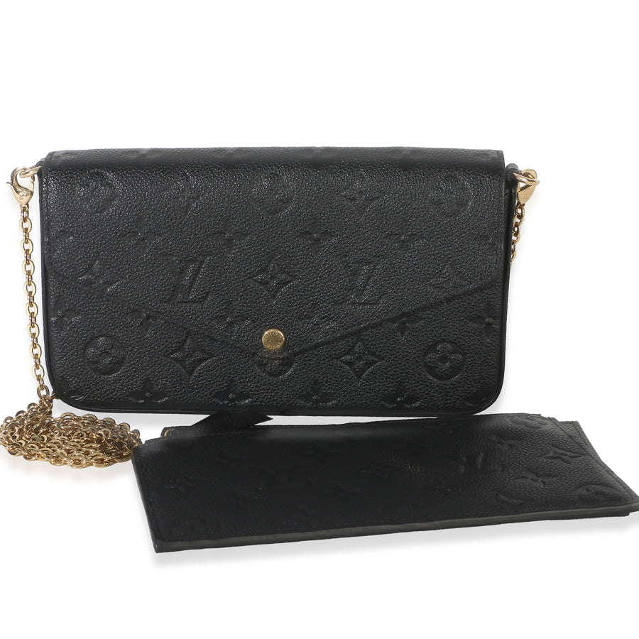 Louis Vuitton Black Monogram Empreinte Felicie Pochette Leather Handbag