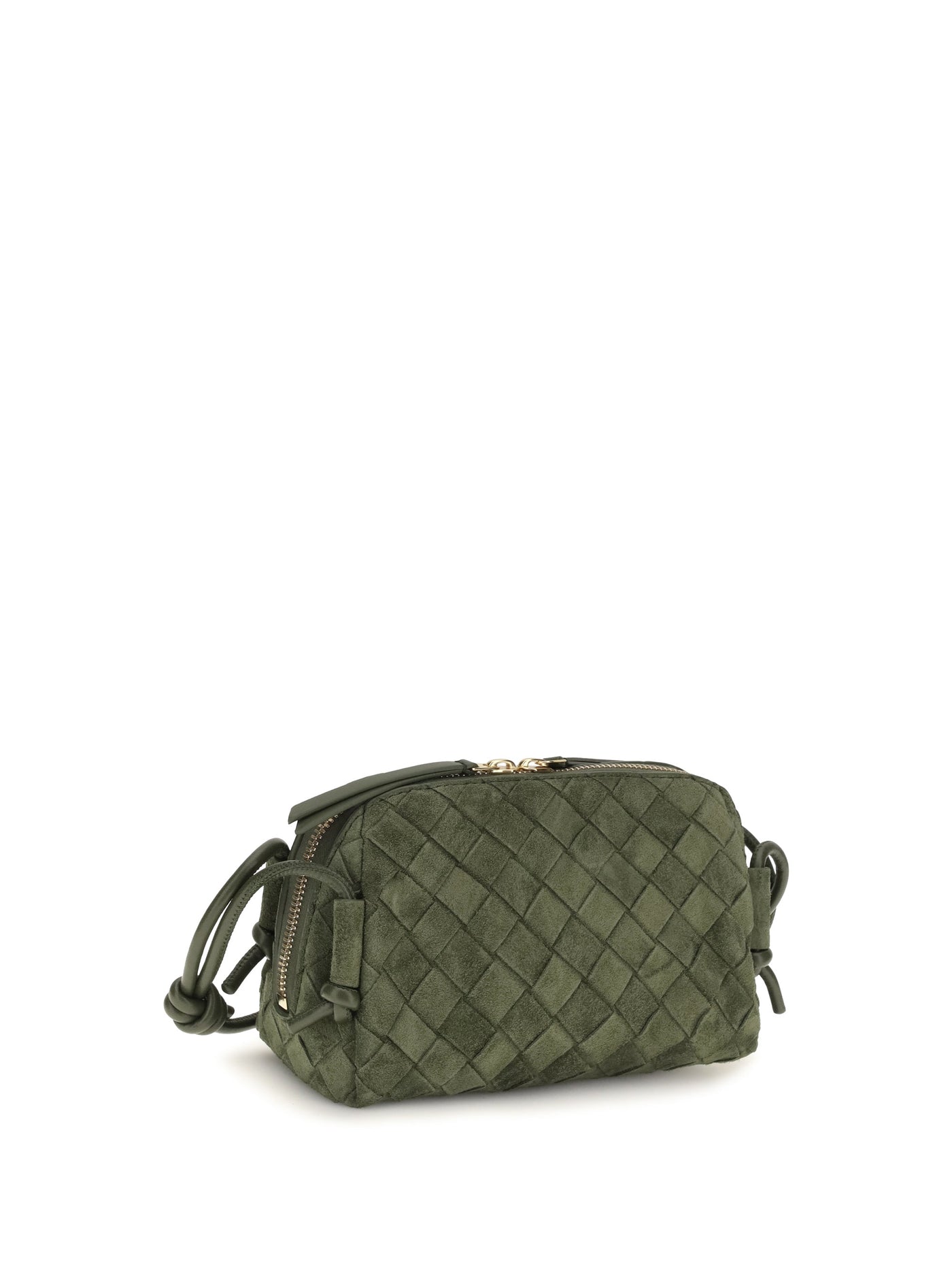 Bottega Veneta Mini Loop Shoulder Bag — Green Calf Leather