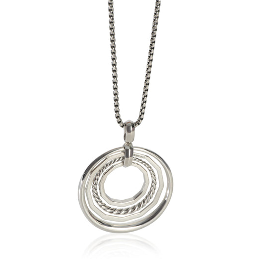 David Yurman Sterling Silver Diamond Medium Model Stax Pendant 925