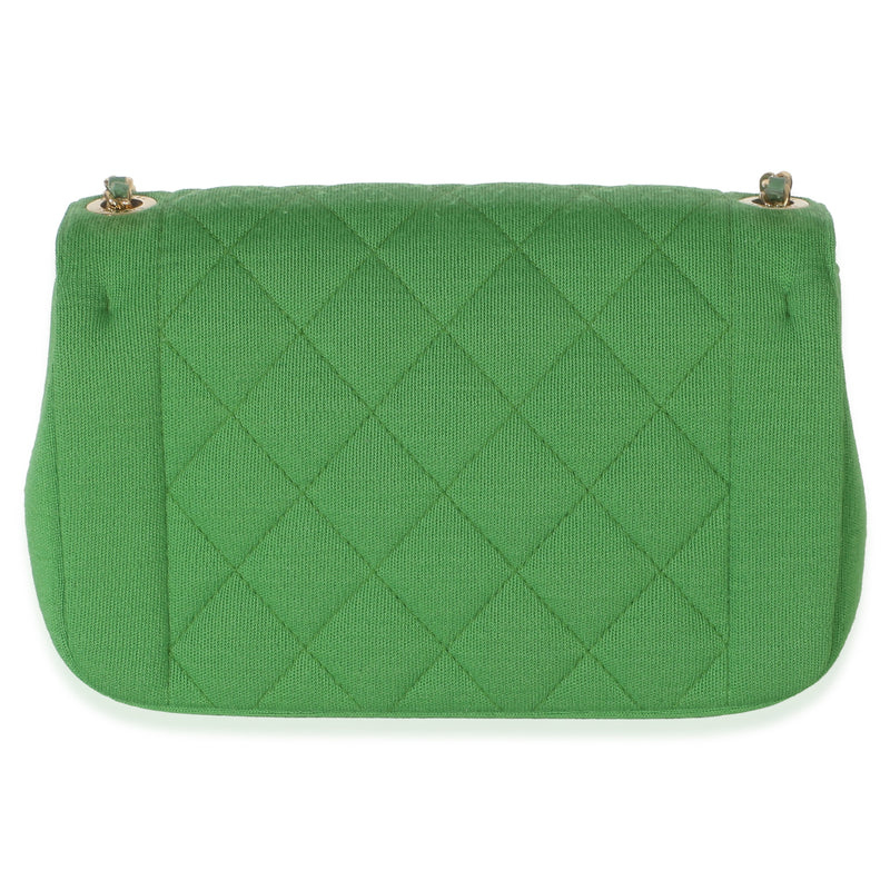 Chanel Green Quilted Jersey Chic With Me Mini Flap Bag Handbag