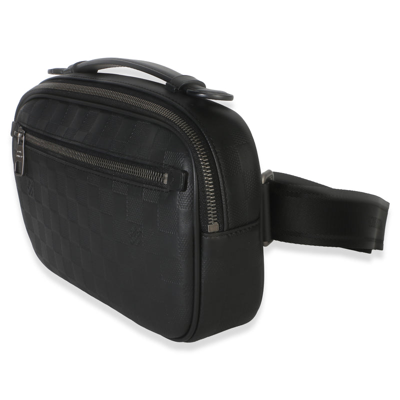 Louis Vuitton Black Damier Infini Ambler Belt Bag Leather Handbag