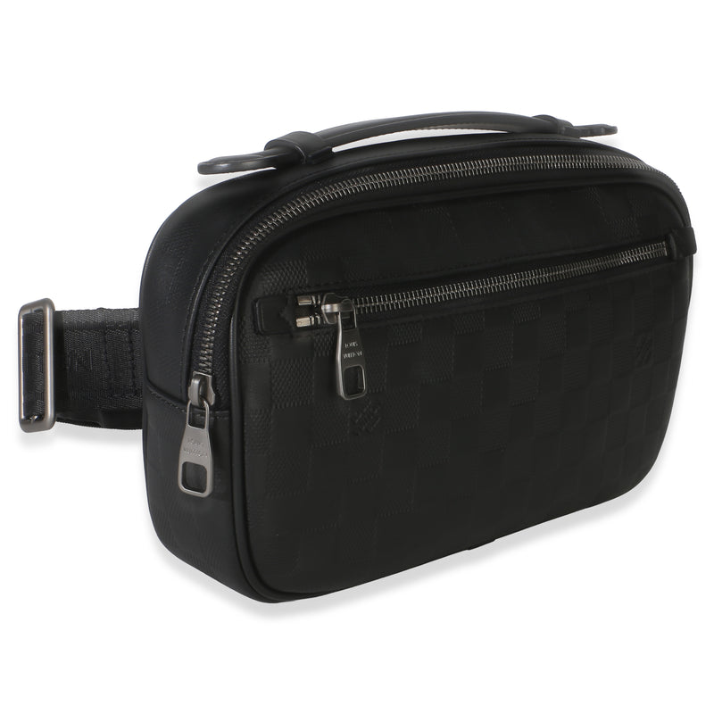 Louis Vuitton Black Damier Infini Ambler Belt Bag Leather Handbag