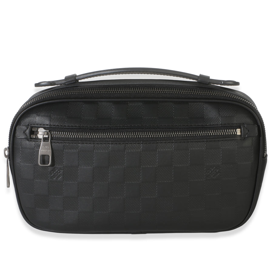 Louis Vuitton Black Damier Infini Ambler Belt Bag Leather Handbag