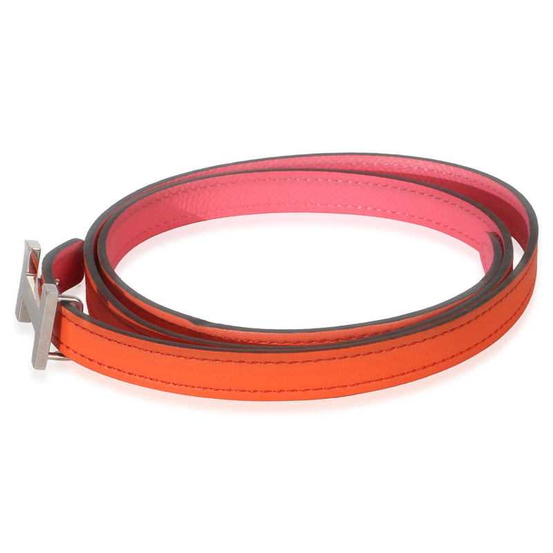 Hermès Rose Azalee Epsom Orange Poppy Swift Focus Belt Phw 80-32 Leather