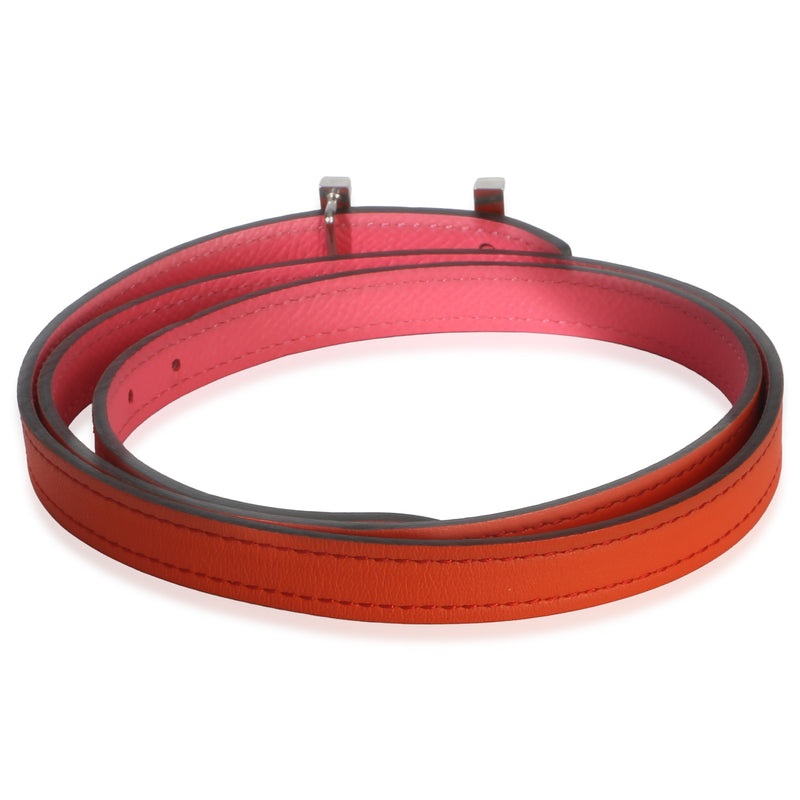 Hermès Rose Azalee Epsom Orange Poppy Swift Focus Belt Phw 80-32 Leather