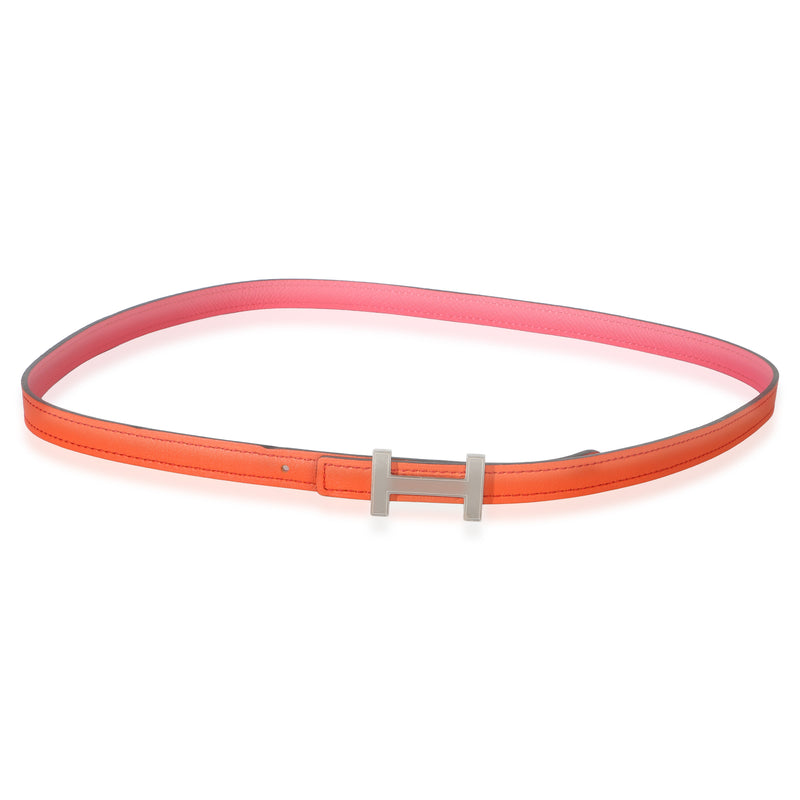 Hermès Rose Azalee Epsom Orange Poppy Swift Focus Belt Phw 80-32 Leather