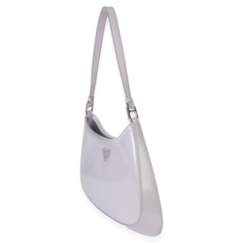 Prada Grey Spazzolato Medium Cleo Bag Gray Patent Leather Handbag