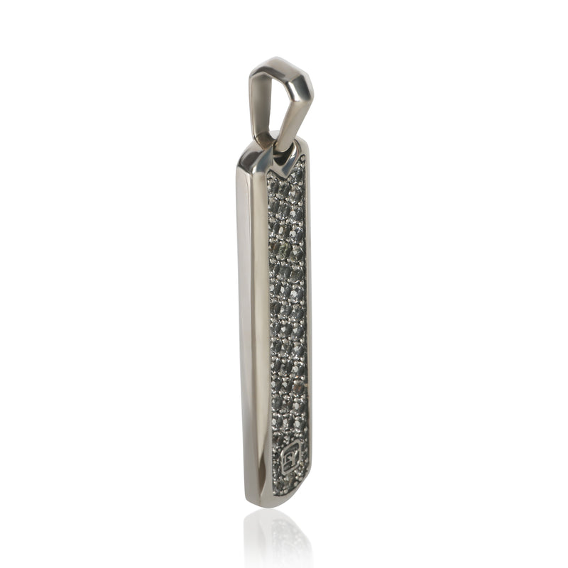 David Yurman Sterling Silver Sapphire Ingot Dog Tag Pendant 925