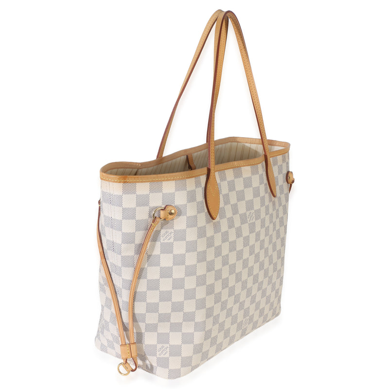 Louis Vuitton Damier Azur Canvas Neverfull Mm Beige Handbag