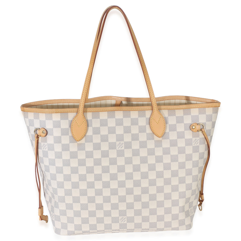 Louis Vuitton Damier Azur Canvas Neverfull Mm Beige Handbag