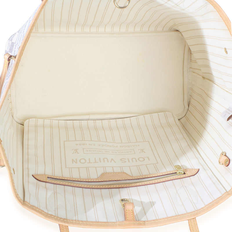Louis Vuitton Damier Azur Canvas Neverfull Mm Beige Handbag