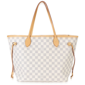 Louis Vuitton Damier Azur Canvas Neverfull Mm Beige Handbag