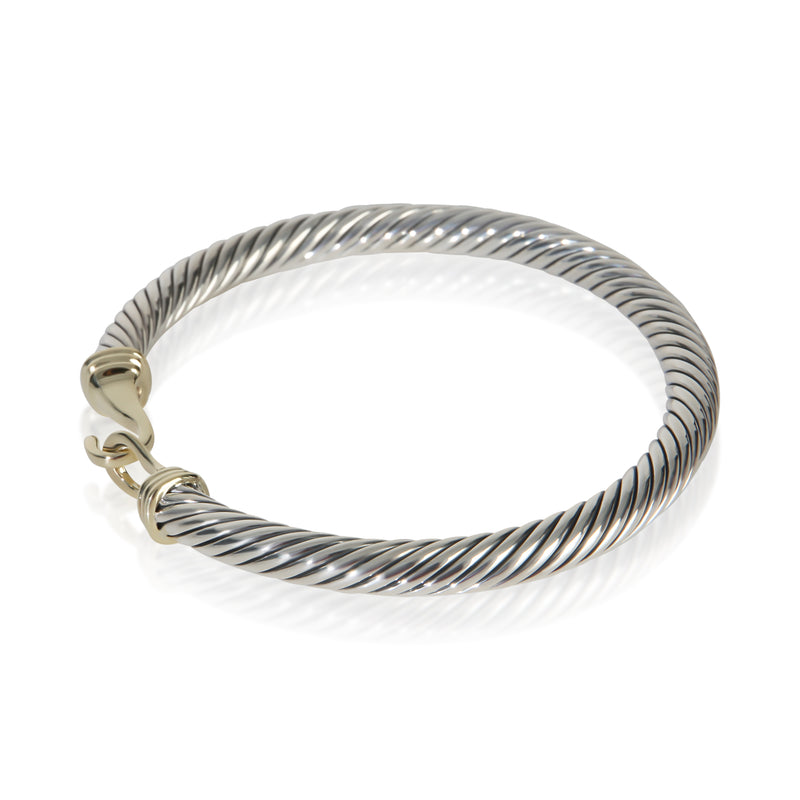 David Yurman Yellow Gold & Sterling Silver Cable Buckle Bracelet 14k