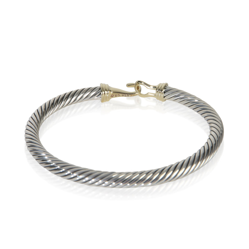 David Yurman Yellow Gold & Sterling Silver Cable Buckle Bracelet 14k