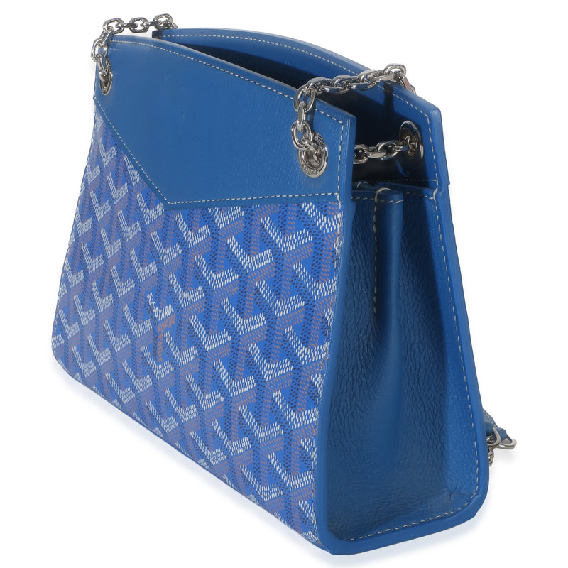 Goyard Blue Goyardine Canvas Mini Rouette Structure Handbag