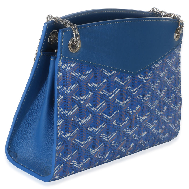 Goyard Blue Goyardine Canvas Mini Rouette Structure Handbag