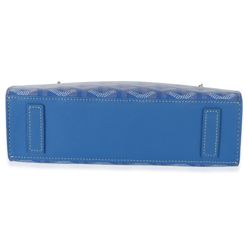 Goyard Blue Goyardine Canvas Mini Rouette Structure Handbag
