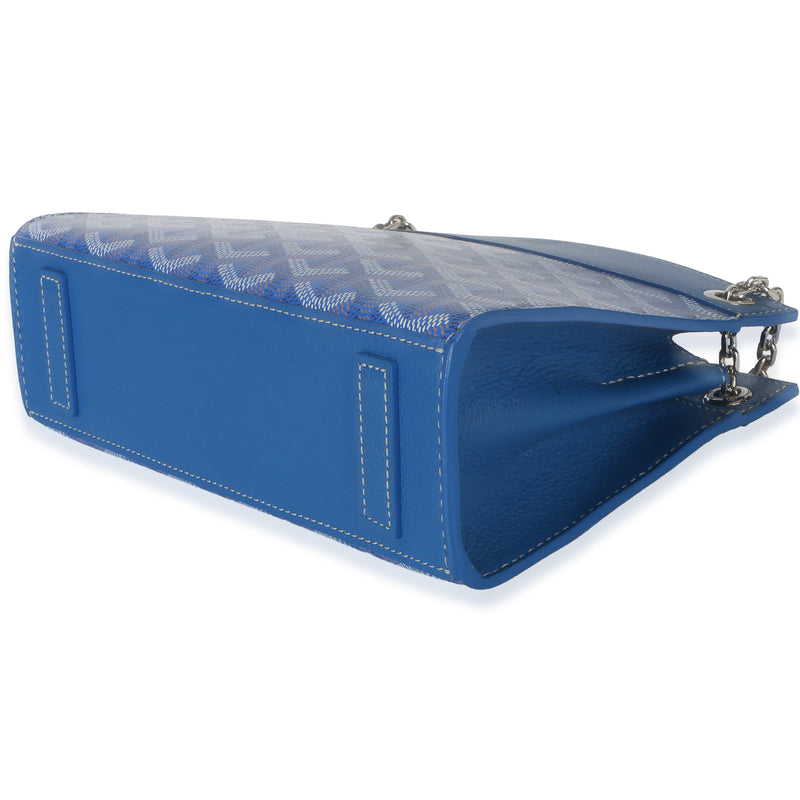 Goyard Blue Goyardine Canvas Mini Rouette Structure Handbag