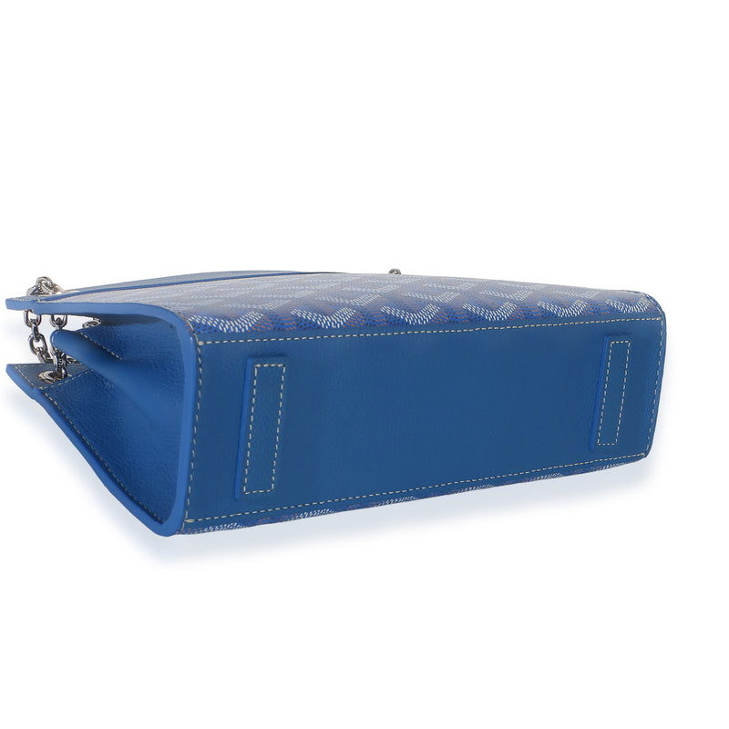 Goyard Blue Goyardine Canvas Mini Rouette Structure Handbag