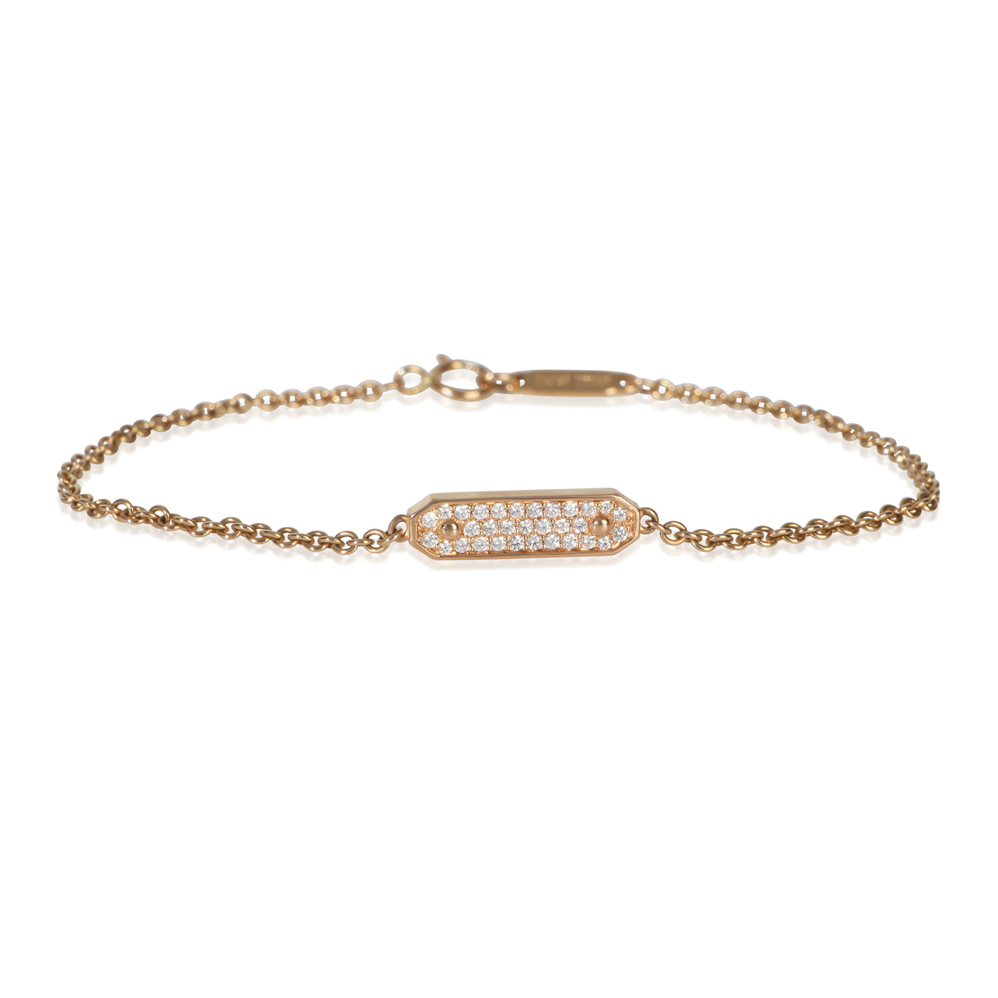Tiffany & Co. Rose Gold Diamond Id Bracelet 18k