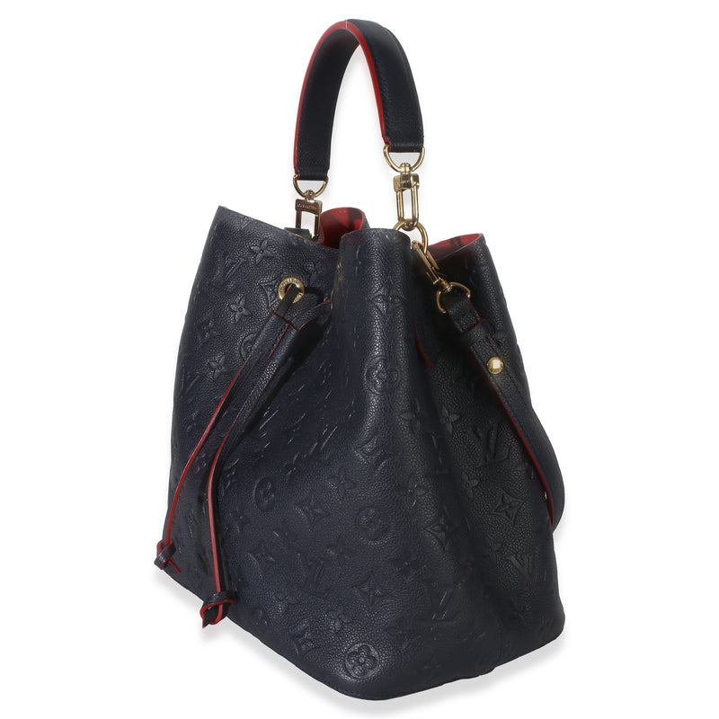 Louis Vuitton Marine Rouge Monogram Empreinte Neonoe Mm Blue Leather Handbag