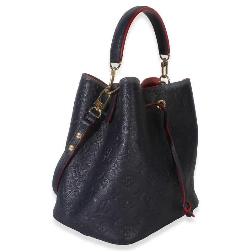 Louis Vuitton Marine Rouge Monogram Empreinte Neonoe Mm Blue Leather Handbag