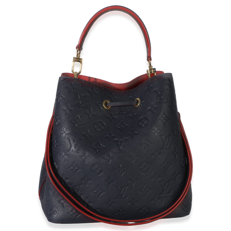 Louis Vuitton Marine Rouge Monogram Empreinte Neonoe Mm Blue Leather Handbag