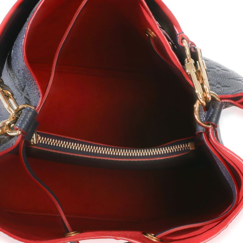 Louis Vuitton Marine Rouge Monogram Empreinte Neonoe Mm Blue Leather Handbag