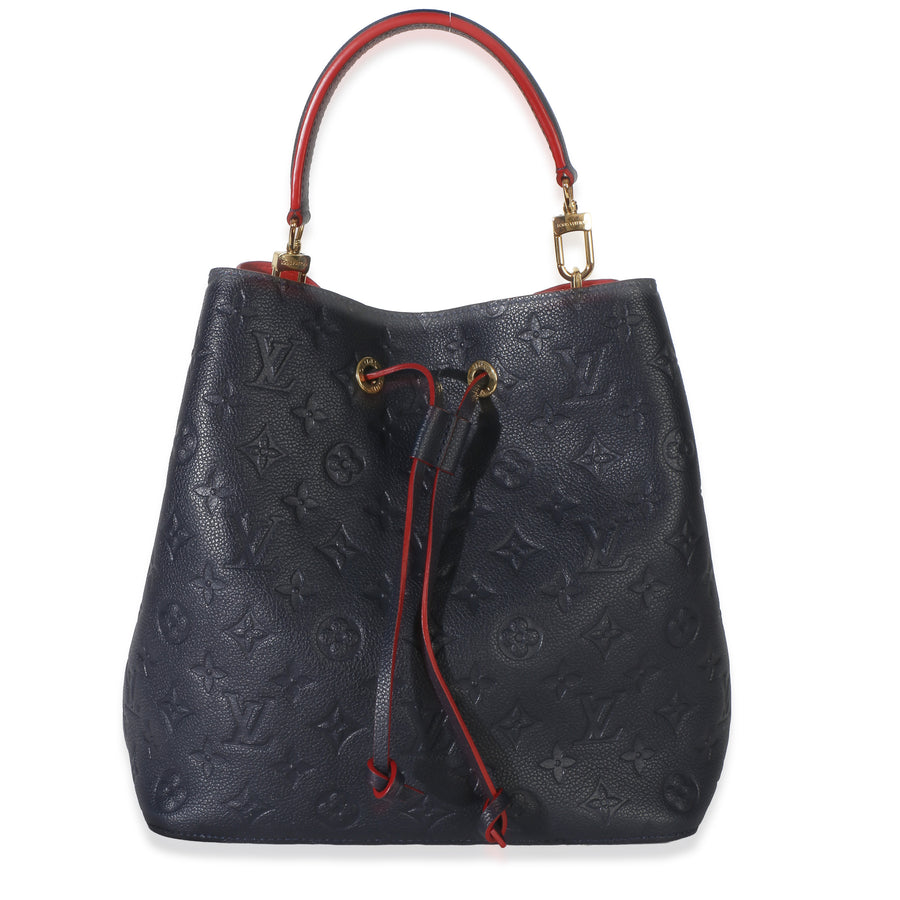 Louis Vuitton Marine Rouge Monogram Empreinte Neonoe Mm Blue Leather Handbag