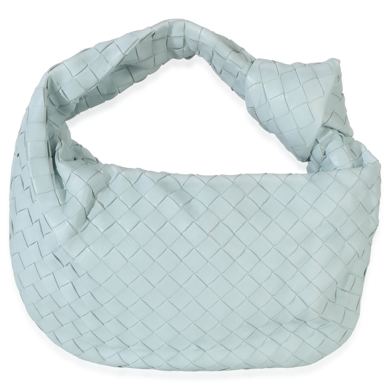 Bottega Veneta Teal Washed Nappa Intrecciato Teen Jodie Blue Leather Handbag