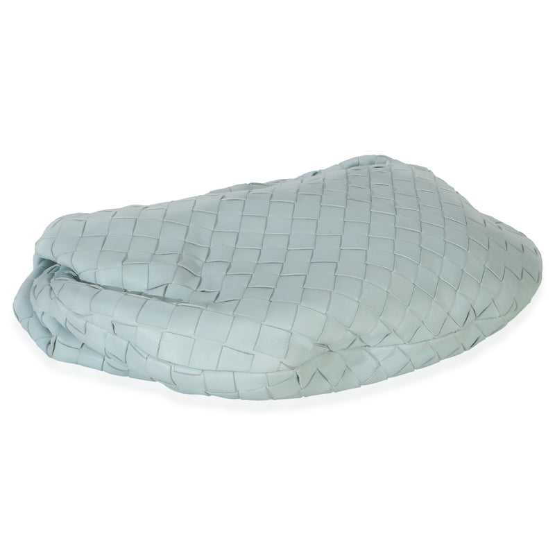 Bottega Veneta Teal Washed Nappa Intrecciato Teen Jodie Blue Leather Handbag