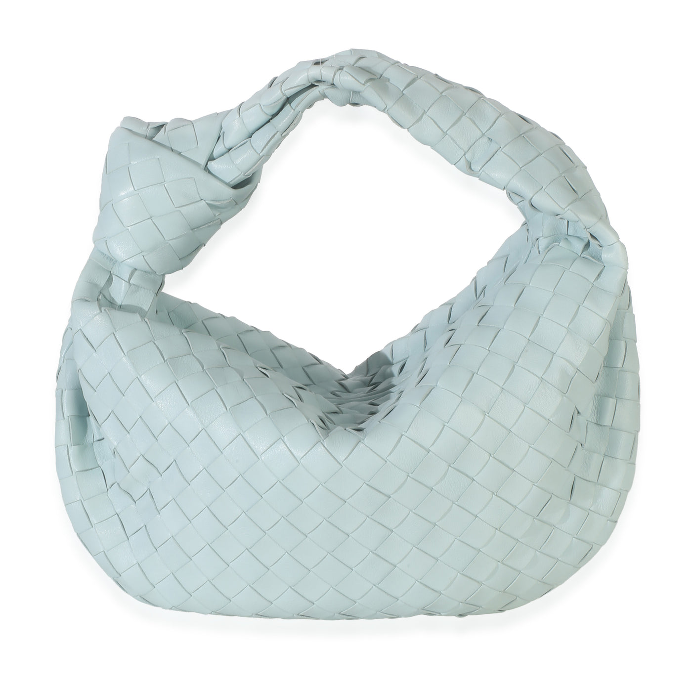 Bottega Veneta Teal Washed Nappa Intrecciato Teen Jodie Blue Leather Handbag