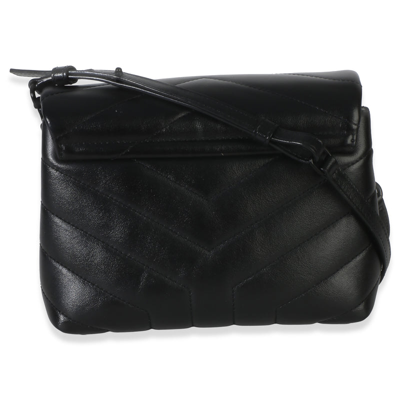 Saint Laurent Black Monochrome Calfskin Y Quilted Toy Loulou Crossbody Leather Handbag